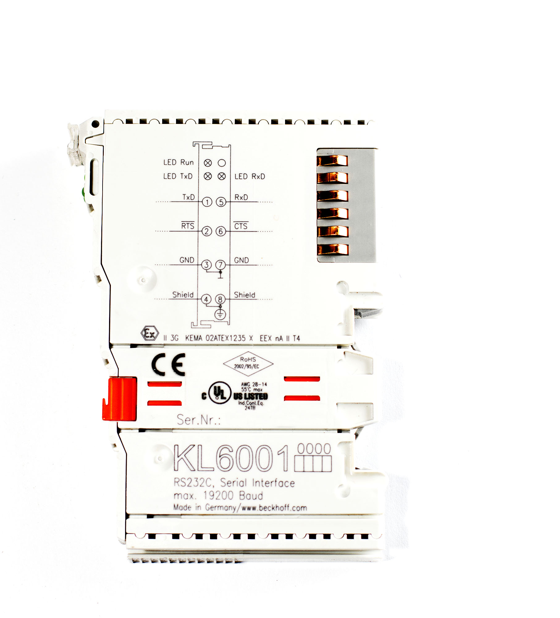 Beckhoff KL6001 Bus Terminal, 1-канальный, RS232 IP20