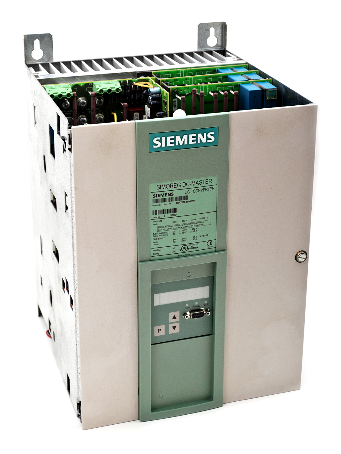 Siemens 6RA7078-6DV62-0 SIMOREG DC MASTER преобразователь постоянного тока SIMOREG DC MASTER для 4-квадрантного управления мощными двигателями. Вход 3x400V/233A, выход 420V/280A (118 кВт).
