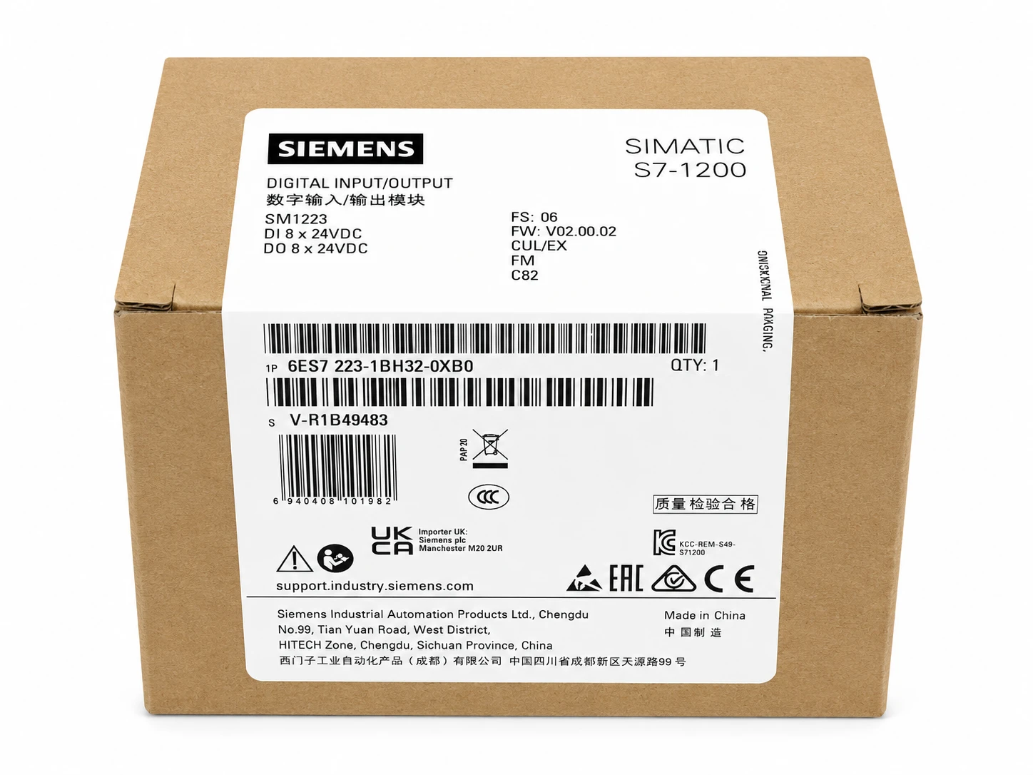 Siemens 6ES7223-1BH32-0XB0, SIMATIC S7-1200 8 DI/8 DO