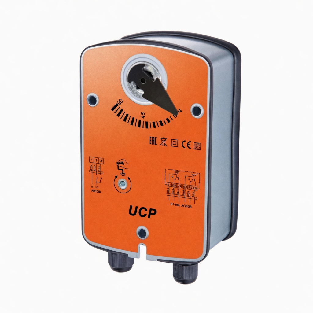 Электропривод UCP UB(230)-03T, крутящий момент 3 Нм, 230 В AC, возвратная пружина, для воздушных и противопожарных клапанов, IP54.